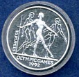 Сейшелы, Олимпиада 1992, Гимнастика, Пруф, Серебро-миниатюра